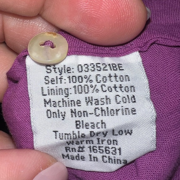Johnny Was CALME Buttoned Raglan Slip Dress 'Ultra Violet'  NEW - Picture 7 of 10